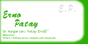 erno patay business card